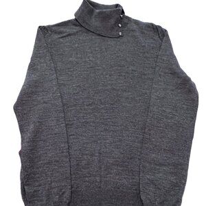 Old Money Preppy Dark Academia G2000 100% Wool Gray Sweater, Women's size 11